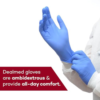 Dealmed Nitrile Exam Gloves Small 200 Count - Latex-Free, Powder-Free | ANSI A5 Cut Level, Textured Palm And Fingers, Waterproof, 9.5 in Length, Ambidextrous, Medical Use, Purple - color: Purple (Pack of 1), size: Small (Pack of 200)