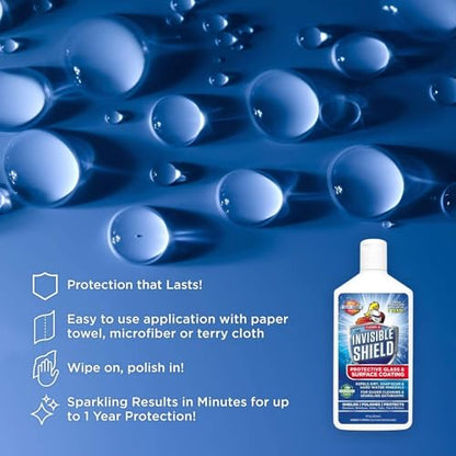 Invisible Shield Glass Essentials Shower Door & Tile Protectant Kit 32 oz | Water Spot Remover & Glass Protection