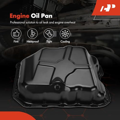 A-Premium Engine Oil Pan with Drain Plug Compatible with Jeep Patriot Compass Dodge Avenger Caliber Journey Chrysler 200 Cirrus Sebring L4 2.0L 2.4L - style: Oil Pan