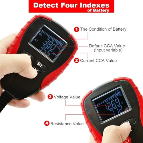 12V Car Battery Tester, Auto Battery Load Analyzer with LCD Display - Test Battery Life Percentage,Voltage, Resistance and CCA Value (AE310-1)