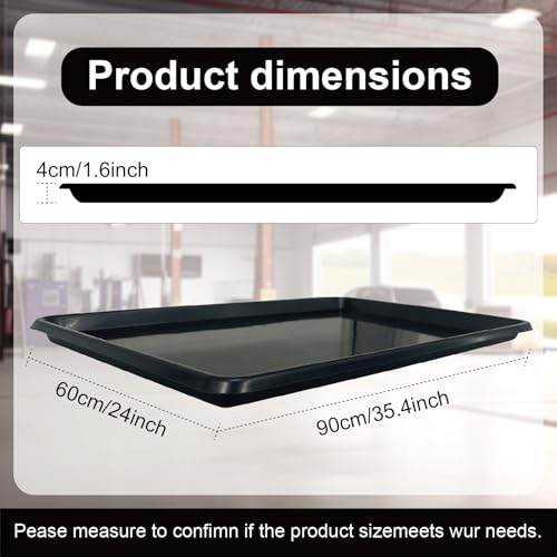 6 Pack Oil Drip Pan Heavy Duty, 35.2 x 23.4 Inch PP Plastic Oil Catch Pan, Waterproof Leak-Proof Reusable Drip Tray for Under Car Oil Changing, Garage Driveway & Home Appliance