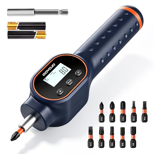 GOYOJO Digital Torque Screwdriver 7.08–70.8 in-lb / 0.8–8 Nm, 1/4" Adjustable Torque Screwdriver Set with Buzzer & Magnetic Bits, 999 Data Storage, for Gunsmithing, Electronics, and Mounting - size: 7.08–70.8 in-lb