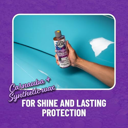 Chemical Guys, Extreme Bodywash & Wax Car Wash Soap, Grape Scent, 64 oz | Thick clinging foam in cannons, guns or buckets, carnauba adds gloss, gentle on wax and sealant, grape scent - size: 64 Ounce (Pack of 1)