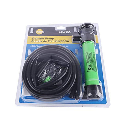 Koehler Enterprises Fuel Pump for Gas, Oil, and Liquids, Transfer Pump Kit for Automotive and Home, Safety Siphon, Green | Durable Metal Construction | Wide Size Range | Mountable Rack Included - style: Green