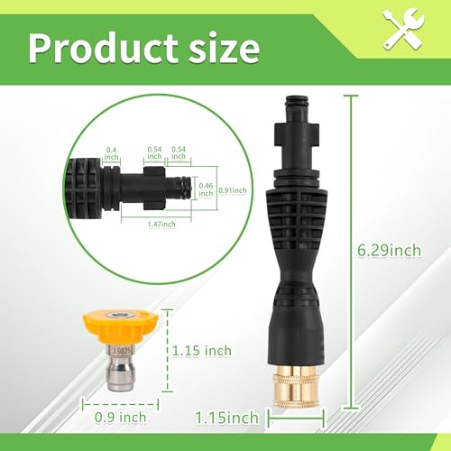 FIXFANS Foam Cannon, Compatible with Portland Husky and Ryobi Power Washer | Dual Connector Accessory, Replacement Gun Adapter, Double Tip Attachment Soap Cannon, 1/4" Quick Connect, 5 Nozzles, 1L - size: 999ML