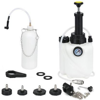 Upgrade 3L Manual Brake Bleeder Kit with 1L Brake Bleed Bottle and 1 Universal Master Cylinder Adapters,Professional Brake Bleeder Fluid Pump Kit Suitable for Most Brake Mast Cylinder Reservoirs - size: 3L+universal adapters