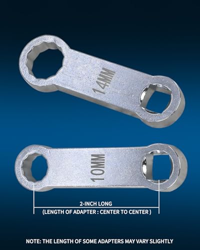10 pc Torque Adapter Set 3/8'' Drive Torque Wrench Extension Adapter Set | Metric 12 Point Box End Torque Adapter Extension Set 10mm-19mm for Torquing Bolts or Nuts from Hard-to-reach Areas