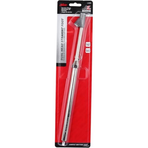 Milton S-986 Straight Foot Dual Head Tire Pressure Gauge with Dual Head Chuck, 10-160 PSI Heavy Duty Air Pressure Gauge for Semi Truck, Tractor Trailer, Dually, RV and Automotive Tires