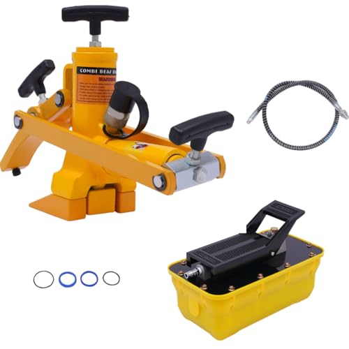 10000PSI Manual Tire Bead Breaker Tool Kit w/Hydraulic Metal Foot Pump and Air Hose Air Hydraulic Bead Breaker Portable Bead Breaking Tool
