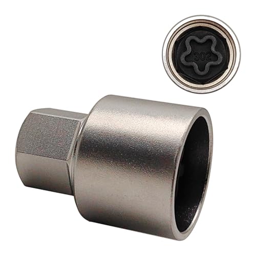 302 Wheel Locking Nut Key for Mercedes Benz, Lug Nut Removal Tool | Wheel Lock Nut Socket Adapter, Anti-Theft Screw Remover, Hand Repair Tool, Tyre Fitting, garage - color: Scoket 302