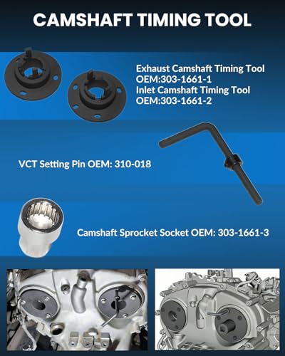 DPTOOL Camshaft Timing Crankshaft Locking Tool Compatible with Ford 1.0L Ecoboost Lastest Version Petrol Engine from 2018 Replace 303-1661, 303-1643, 303-018, 303-1604, 303-732, 303-1603 - size: ECOBOOST 1.0 Chain Engine