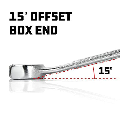 Powerbuilt 4 Piece SAE Flare Nut Wrench Set, Size Includes 3/8" x 7/16", 1/2" x 9/16", 5/8" x 11/16", 3/4" x 7/8" Flare Nut Wrench, Chrome-Vanadium made - 640185 - size: 4pc SAE, style: Flare Nut