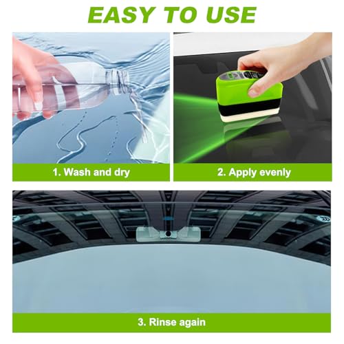 2 Set Oil-Free Car Glass Brushes, Upgrade 2.0 Clear Vision Glass Cleaner, Oil Film Cleaning Brush for Automotive Windows, Clearvision Cars Windshield Cleaner Tool, Universal Cleaning Wipe Board