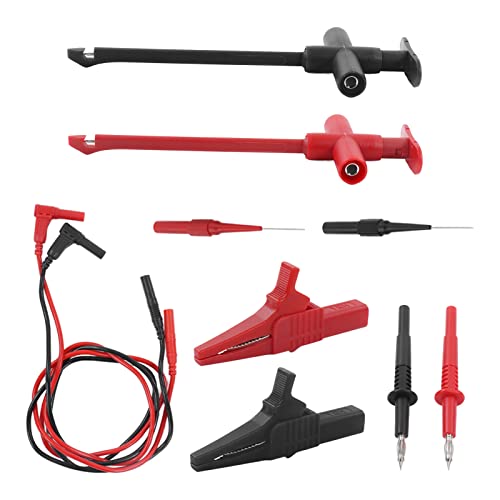 19A JT8001‑1 Wire Piercing Probe Kit, Multimeter Tester Automotive Magnetic Test Leads, Banana Plug Extension Test Cable Set