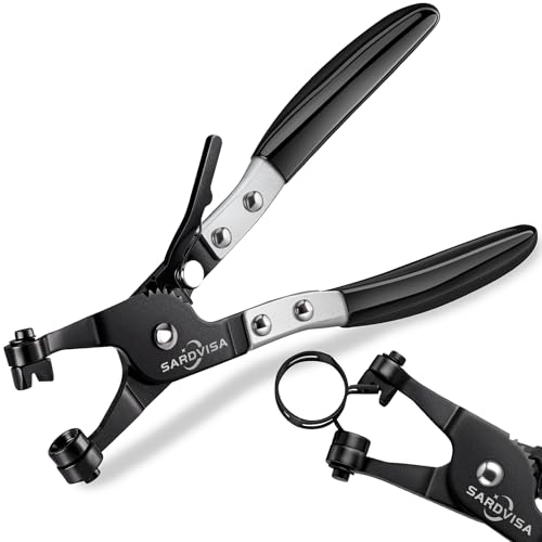 SARDVISA Hose Clamp Pliers, Heavy Duty Hose Clamp Tool with Locking Gear ＆ Black Non-Slip Handle, Professional Automotive Repair Tool for the Removal & Installation of Ring-Type and Spring Band Clamps