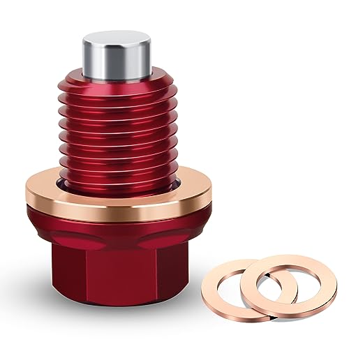 M14 x1.5 Magnetic Oil Drain Plug 7075 Aluminum CNC Craft with Crush Washer Gaskets Replacement for Ford GM Hyundai KIA and More Select Models - size: M14x1.5 plug