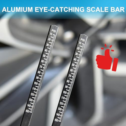 Air Pressure Gauge, Heavy Duty Air Gauge Tire Pressure with Two Side Aluminum Scaleplate, Dual Head Truck Tire Gauges for Tire Pressure Range to 10-150 PSI
