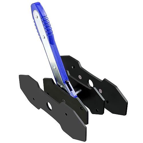 JoyFans Brake Caliper Compression Tool Set, Automotive Quad Disc Pistion Ratchet Ratcheting Press Tool, Car Brake Pads Retractor Compressor with 4PCS Spreader Plates for Brake Pump Adjustment - color: Blue Handle