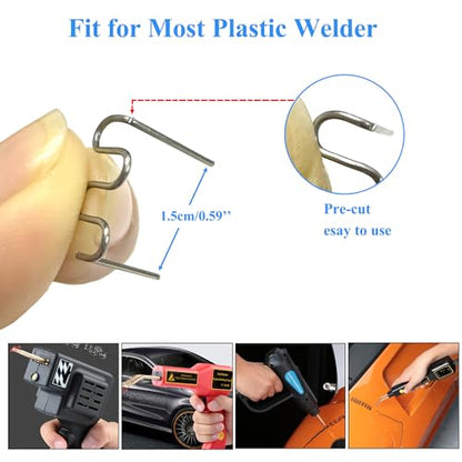 1000pcs 0.8mm Plastic Welder Staples,Welding Staples,Wave Hot Staples Welding Rods Supplies for Welder Gun to All Plastic Fix Repair Car Bumpers,Cracks - color: 1000pcs 0.8mm Wave Staples