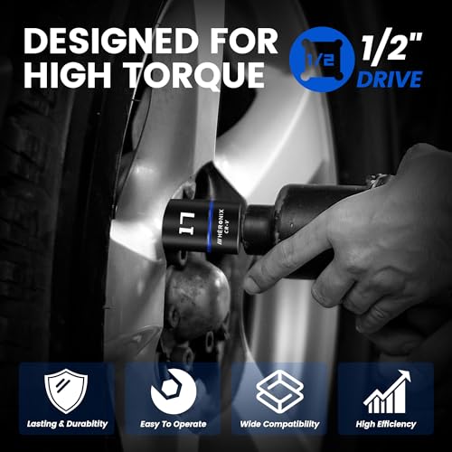 13PCS 1/2-Inch Drive Click Torque Wrench Set (30-300 ft-lb / 40.7-406.8 Nm), Tire Change Kit with 1/2" Breaker Bar, 5" Extension & 10 Metric/SAE Sockets for Auto, Truck & Lug Nut Repair - size: 1/2" DR. 13PCS『30-300 FT.LB & Breaker Bar』
