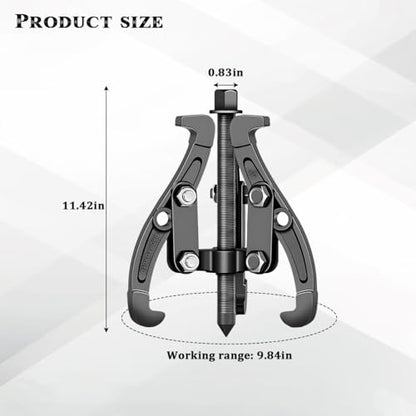 Car 3-Jaw Inner Gear Puller, 10" Heavy Duty Pilot Gear Flywheel Bearings Extractor Tool with Reversible Jaws, Automotive Bearing Pulley Removal Puller Tool, Universal for Vehicles - size: 10IN
