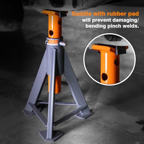 6.6-Ton Jack Stands (x2), Suited for All Passenger Vehicles, Pickup Trucks and Some Models Medium-Duty Trucks, Sold in Pair. - size: 6.6-Ton Jack Stands