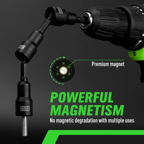 Magnetic Nut Driver Set, 20-Piece Metric & SAE 1/4" Hex Shank, Drill Socket Set, Impact Driver Bit Sets, Magnetic Bit Holder with Aluminum Alloy Snap Clip, 65mm Long Hex Bits, Quick Change Tool - style: 20PCS 65mm