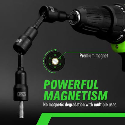 Magnetic Nut Driver Set, 20-Piece Metric & SAE 1/4" Hex Shank, Drill Socket Set, Impact Driver Bit Sets, Magnetic Bit Holder with Aluminum Alloy Snap Clip, 65mm Long Hex Bits, Quick Change Tool - style: 20PCS 65mm