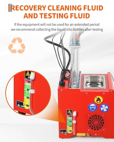 Garvee Fuel Injector Cleaner Tester 4-Cylinder 11 Test Modes 12V, Ultrasonic GDI Injector Cleaning Machine, 0-10 bar, Pulse Width (0.1-25ms), Resistance Test, Digital Display, Supports GDI Injectors - size: 4-Cylinder Model， 2-in-1