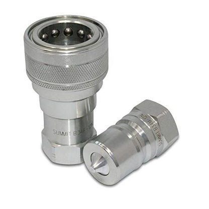 Summit Hydraulics 3/4" NPT ISO 7241-B Quick Disconnect Hydraulic Coupling/Coupler Set