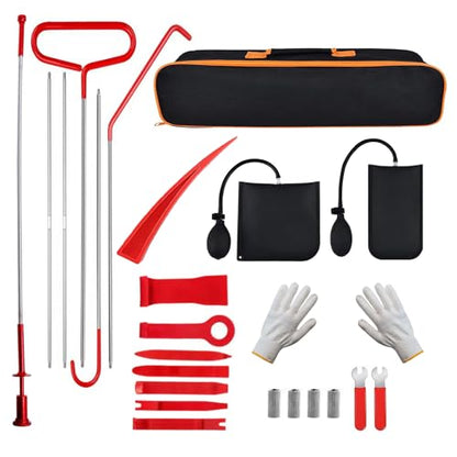 25 PCS Car Tool Kit,Magnetic Flexible Claw Grabber Pickup Tool with Bright LED Light