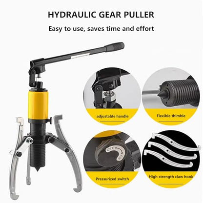 Bearing puller,10T/22000lb Hydraulic Gear Puller Kit, Wheel Bearing Puller Separator, 2 or 3 Jaw Puller, Vertical and Horizontal Wheel Puller for Sprockets, Rotors, Axles, Wheel Bearings(5T/11000LB) - size: 5T/11000LB