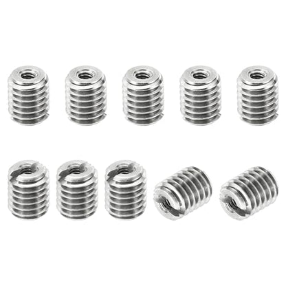 PATIKIL Thread Adapters Sleeve Reducing Nut, 10 Pcs M5x0.8 Male to M2x0.4 Female Repairing Insert Nut Screw Reducer Stainless Steel Fastener 6mm - size: M2xM5x6mm