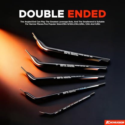 42400 Style Air Line Disconnect Tool Set Double-Ended Air Brake Line Disconnect Kit for Semi Trucks, Diesel Mechanics, and Heavy-Duty Air Systems (1/8"-5/8")