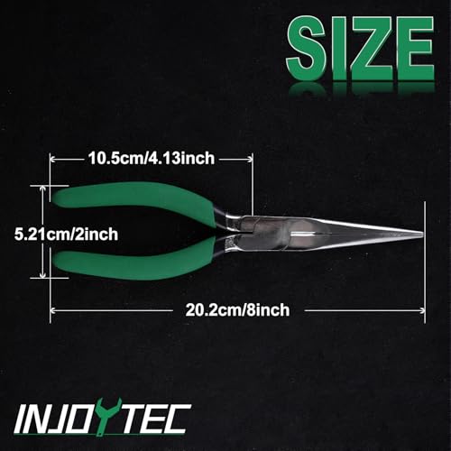 Long Nose Pliers 8" Needle Nose Pliers Straight Needle Nose | Wrench Handed Needle Nose Plier Tool Multi Functional Sharp Angle Pliers Tapered Jaw for Working in Automobile Maintenance - style: Needle Nose Pliers