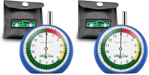 GODESON Dial Type Tire Tread Depth Gauge 88703 Professional for Motorcycle, car,Truck and Bus (Pack of 2) - size: 2 Pack, style: INCH