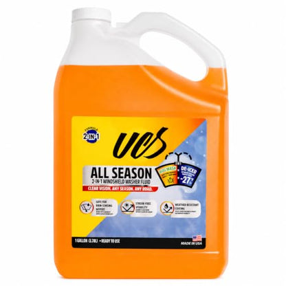 UCS Advanced All-Season Windshield Washer Fluid -27°F, Water Repellent Technology, Powerful Bug Remover, Streak-Free Cleaning, Ready-to-Use RTU, 1 Gallon - color: All Season, size: 128 Fl Oz (Pack of 1)