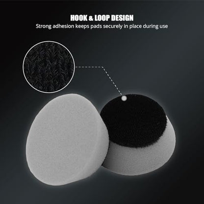 SPTA PRO Gray Mini Ultra-Fine Finishing Foam Polishing Pads, 5Pcs 2inch/50mm Sponge Polishing Buffing Pads, Car Foam Detail Polishing Pad Kit for Car Detail Polishing, Small Area Polishing -FF203-5 - color: 5Pcs Gray Ultra-Fine Finishing Pad, size: 2 Inch