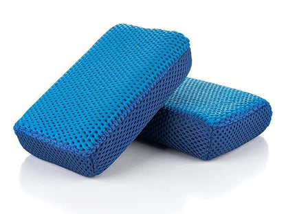 The Rag Company - Ultra Clay Scrubber - Fast and Effective Removal of Paint Contaminants, Light Overspray, and More; Dual Sided Design for Scrubbing and Clay Work; Deep Clean Glass (2-Pack) - color: Blue