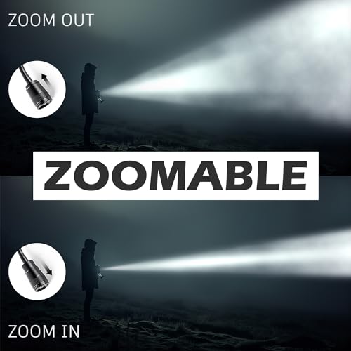 Favorlite 500 Lumen Magnetic Work Light | Zoomable Gooseneck Flashlight, 11" Flexible Neck, 1.14" Slim Head, 3 AAA Batteries Included