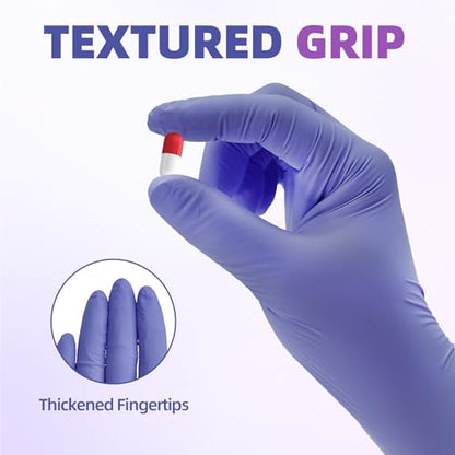 Basic Nitrile Exam Gloves, Medical Violet Blue Gloves Disposable Latex Free Powder-Free For Exam, Food Prep Cleaning, Small Case of 1000, NGPF1034 - size: Small, style: Pack of 1000