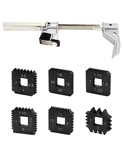 QWORK 7402 Universal Outside Thread Chaser, Heavy Duty Thread Repair Tool for 1-1/4" to 5" O.D, 1 Set