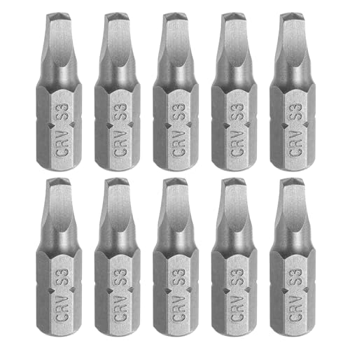 HARFINGTON 10pcs Square Head Screwdriver Bits 1/4" Hex Shank SQ3 Head 1" Length CR-V Steel Screw Driver Drill Bit for Repair Work Electric Screw Driver - size: SQ3