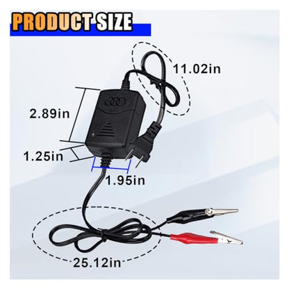 KITUREK 12V 1300mA Sealed Lead Acid (SLA) Smart Battery Charger Maintainer | Automatic Car Charger Maintainer for RV, ATV, Boat, Motorcycle Battery Trickle Charger with Short Circuit Protection - size: 2.89×1.95 inches