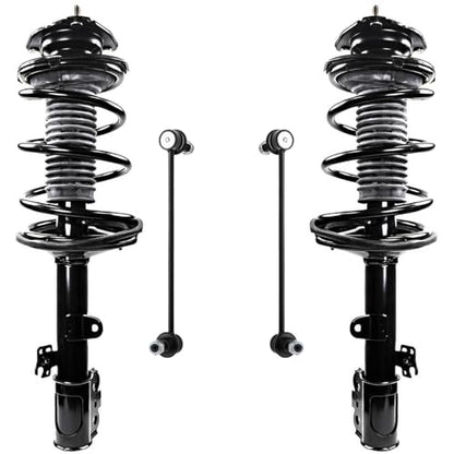 Detroit Axle - AWD Front Struts Sway Bars for 2011-2014 Toyota Sienna, 2 Struts & Coil Spring Assembly 2 Sway Bars 2012 2013 Replacement Suspension Ready Struts Shocks - size: 4QS47201/ sway kit
