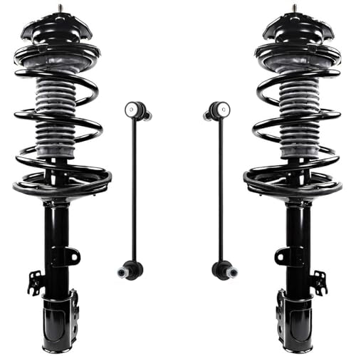 Detroit Axle - AWD Front Struts Sway Bars for 2011-2014 Toyota Sienna, 2 Struts & Coil Spring Assembly 2 Sway Bars 2012 2013 Replacement Suspension Ready Struts Shocks - size: 4QS47201/ sway kit