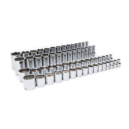 GEARWRENCH 60 Piece 1/2” Drive Master SAE Socket Set in Foam Storage Tray - GWMSSKT12SAE - size: One Size, style: 1/2" Chrome Sockets