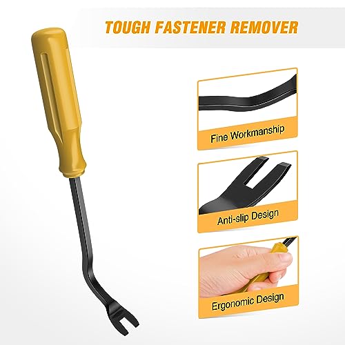 GOOACC 8PCS Auto Trim Scratch Removal Tool Car Audio Dash Panel Window Molding Fastener Remover Tool Kit-Yellow - color: Yellow, size: 8PCS Trim Removal
