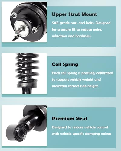 SCITOO Front Complete Struts Assembly Shock Absorber for Ford Crown Victoria 2003-2011,for Lincoln Town Car 2003-2011,for Mercury Grand Marquis 2003-2011 Automotive Replacement Struts - Set of 2