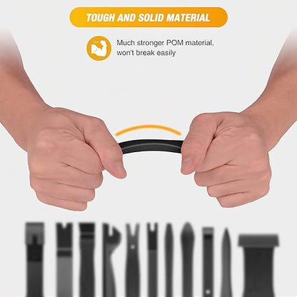 GOOACC 40Pcs Trim Removal Tool,Auto Terminal Removal Key Tool,Auto Clip Pliers Stereo Removal Tools,Car Upholstery Repair Removal Kit,Precision Hook and Pick Set,Wiring Threader,Car Film Scrape-Black - color: Black